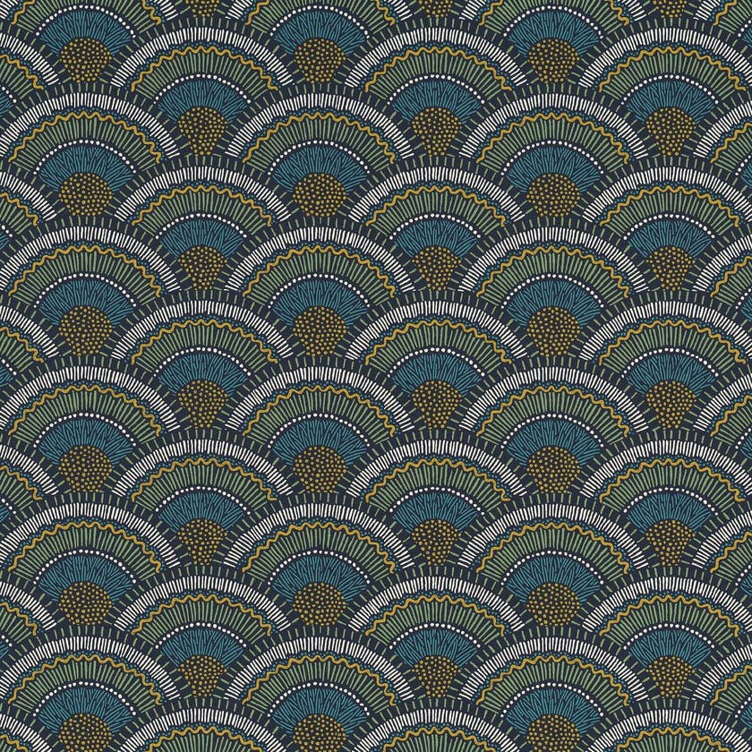 Casamance - Otto Marine/Vert Mousse Printemps Viennois