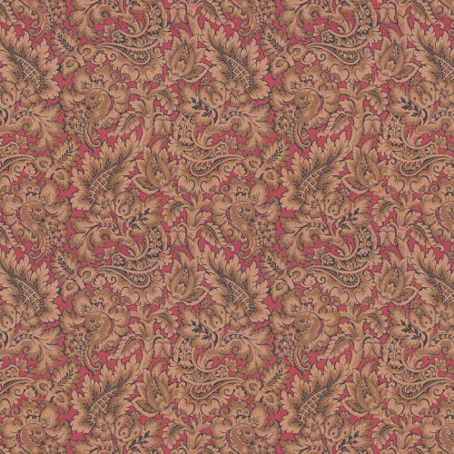 Lim & Handtryck - Kashmir - Brun/Röd x135-32