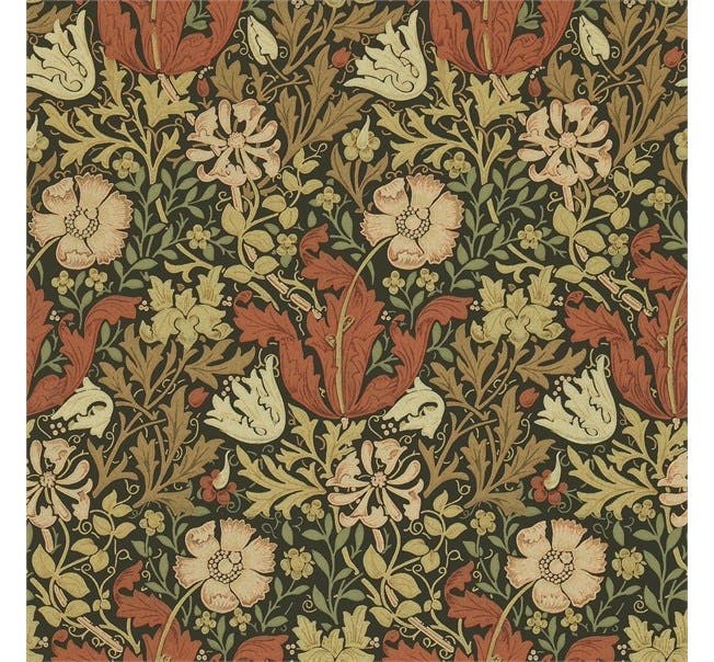 Compton Brown/Orange Morris and Friends Wallpa