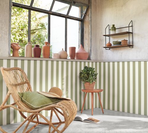 Casadeco - Olympe Olive Les Rayures