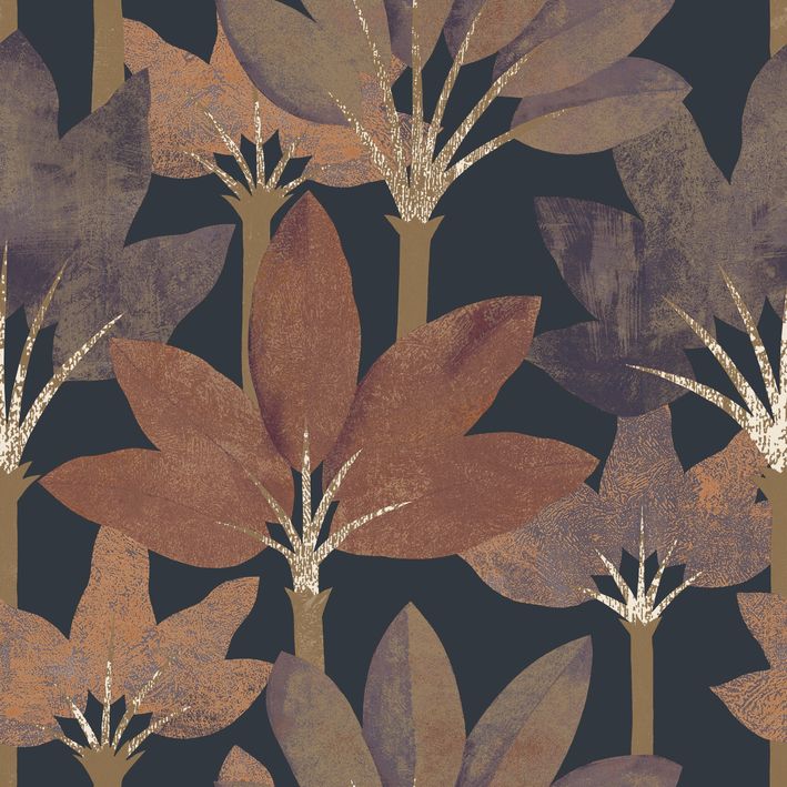 Casadeco - Babel Encre / Rouille Babylone Cad