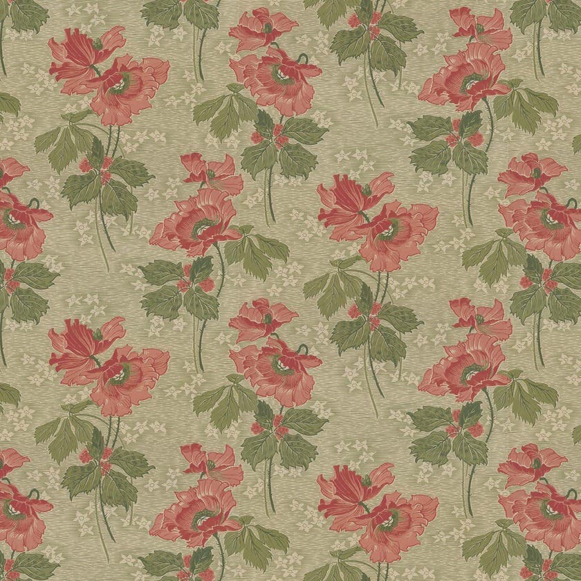 Vallmo - Grön/Röd x129-54