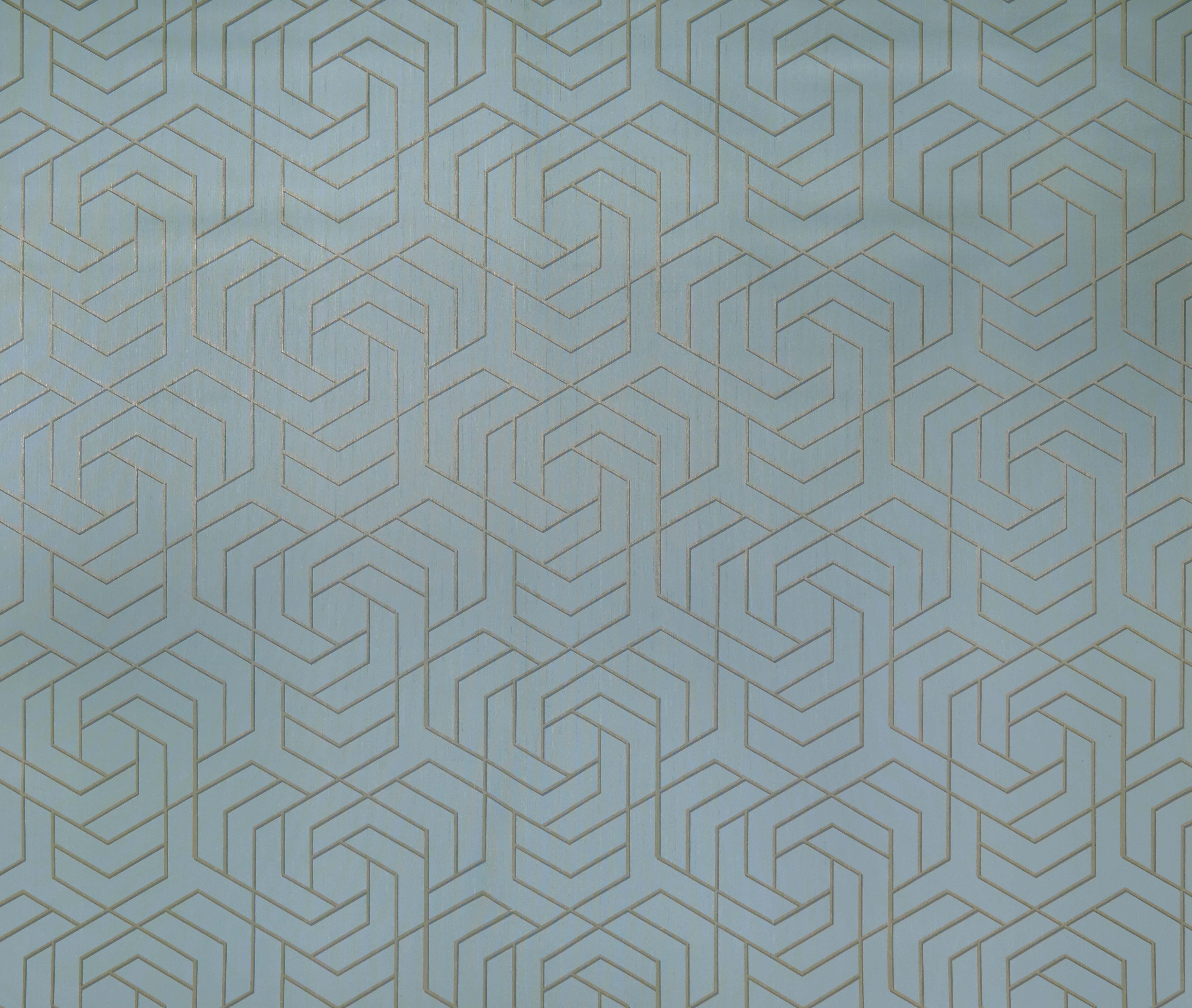 Osborne & Little - Hexagon Trellis Ice Blue