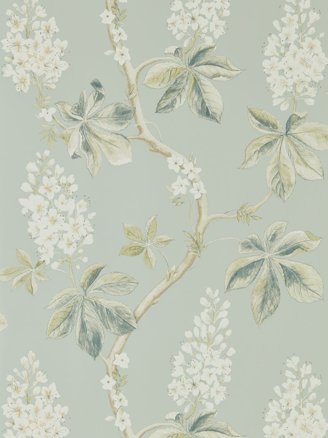 Sanderson - Chestnut Tree Grey Blue/S Arboretum Wallpapers