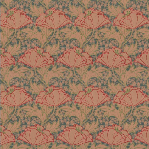 Lim & Handtryck - Berlin - Kvist/Röd x101-32