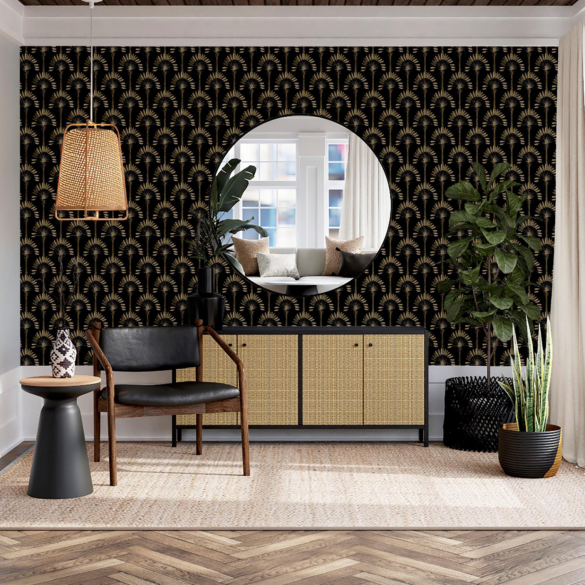 Palm Palace Black & Gold