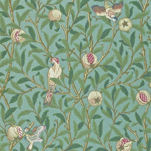 Morris & Co - Bird & Pomegranate Turquo Morris 160th Anniversary
