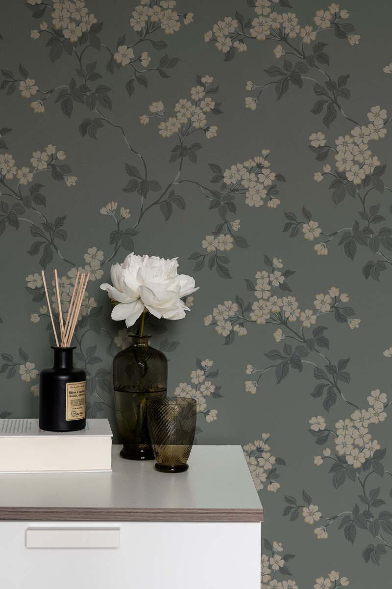 Karin, Mörkgrå Blommor&Blad