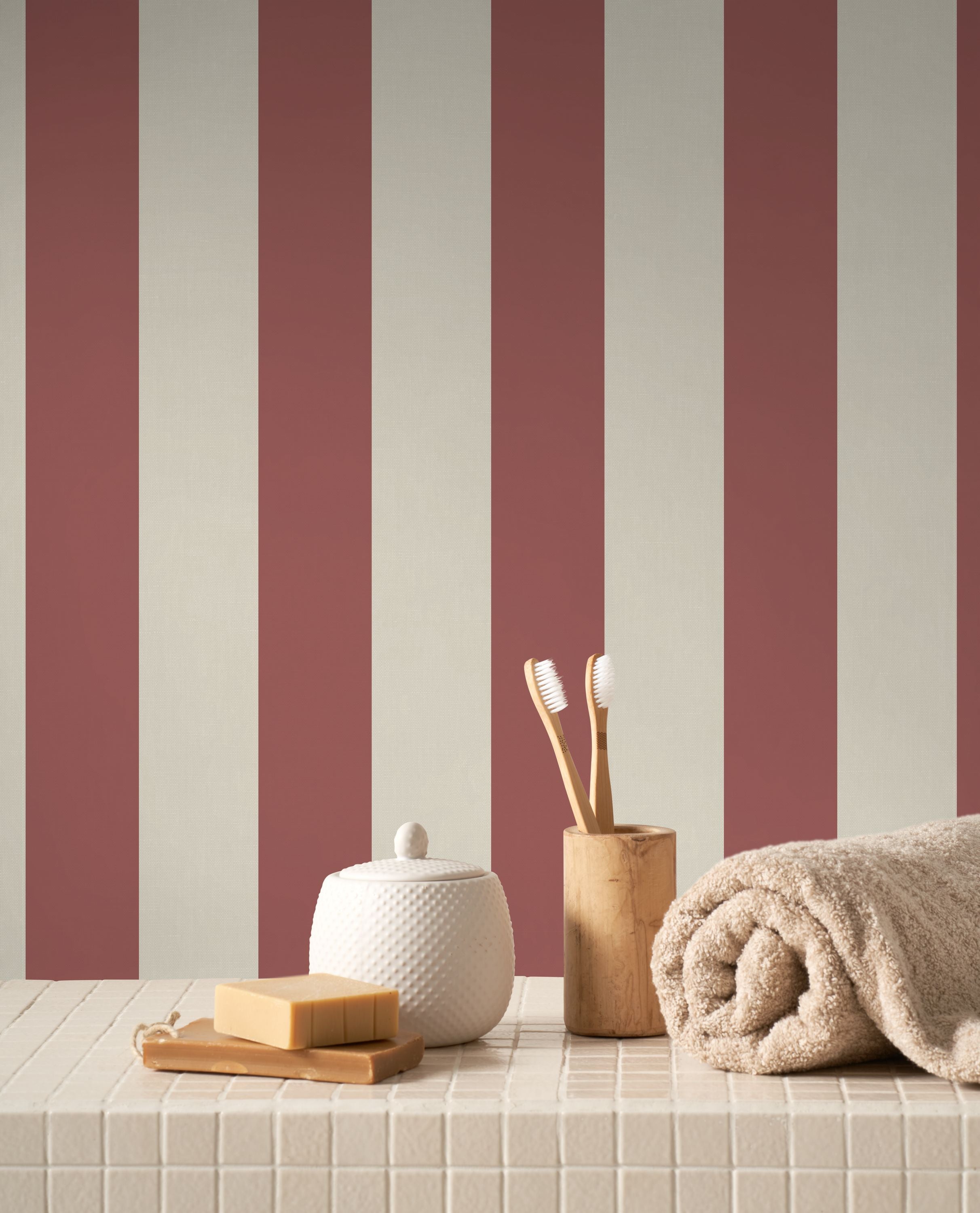 Casadeco - So Color 4 Rayure Rouge So Color 4