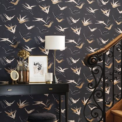 Casadeco - Swallow Noir Reglisse Twenties