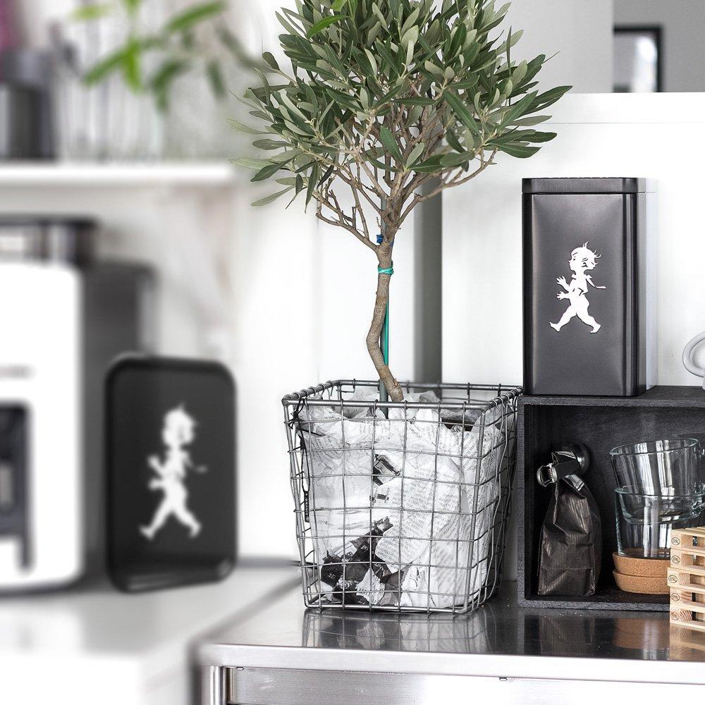 Kaffeburk Mattsvart/Silver