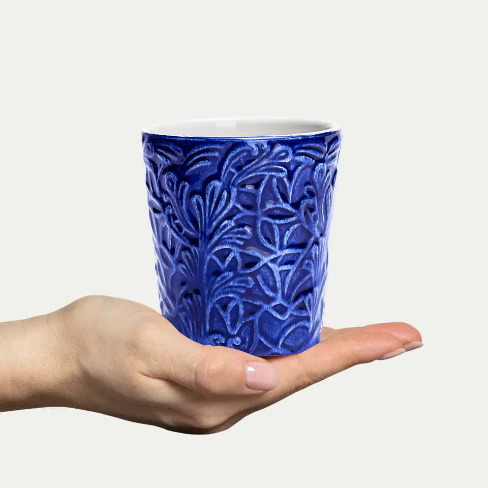 Lace Mugg 30 cl Blå
