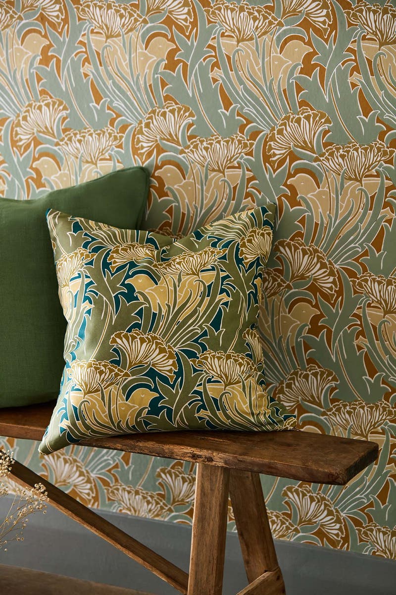 Morris & Co - Laceflower Tobacco/Pistac Bedford Park Wallpapers