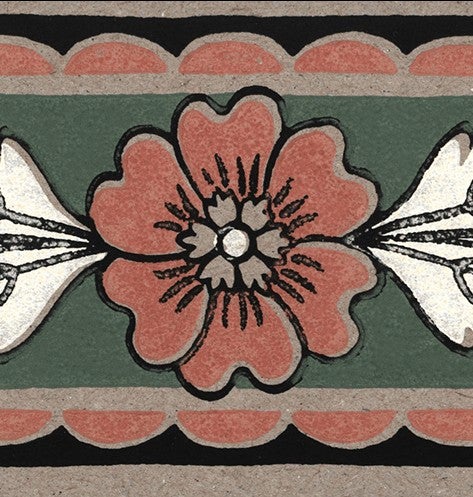 Lim & Handtryck - Jugend-blomma - Kvist/Rosa B17-31