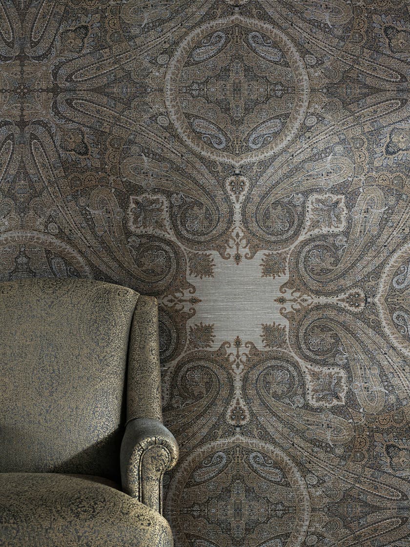 Zoffany - Elswick Paisley Blue Umbe Cotswolds Manor Wallpaper