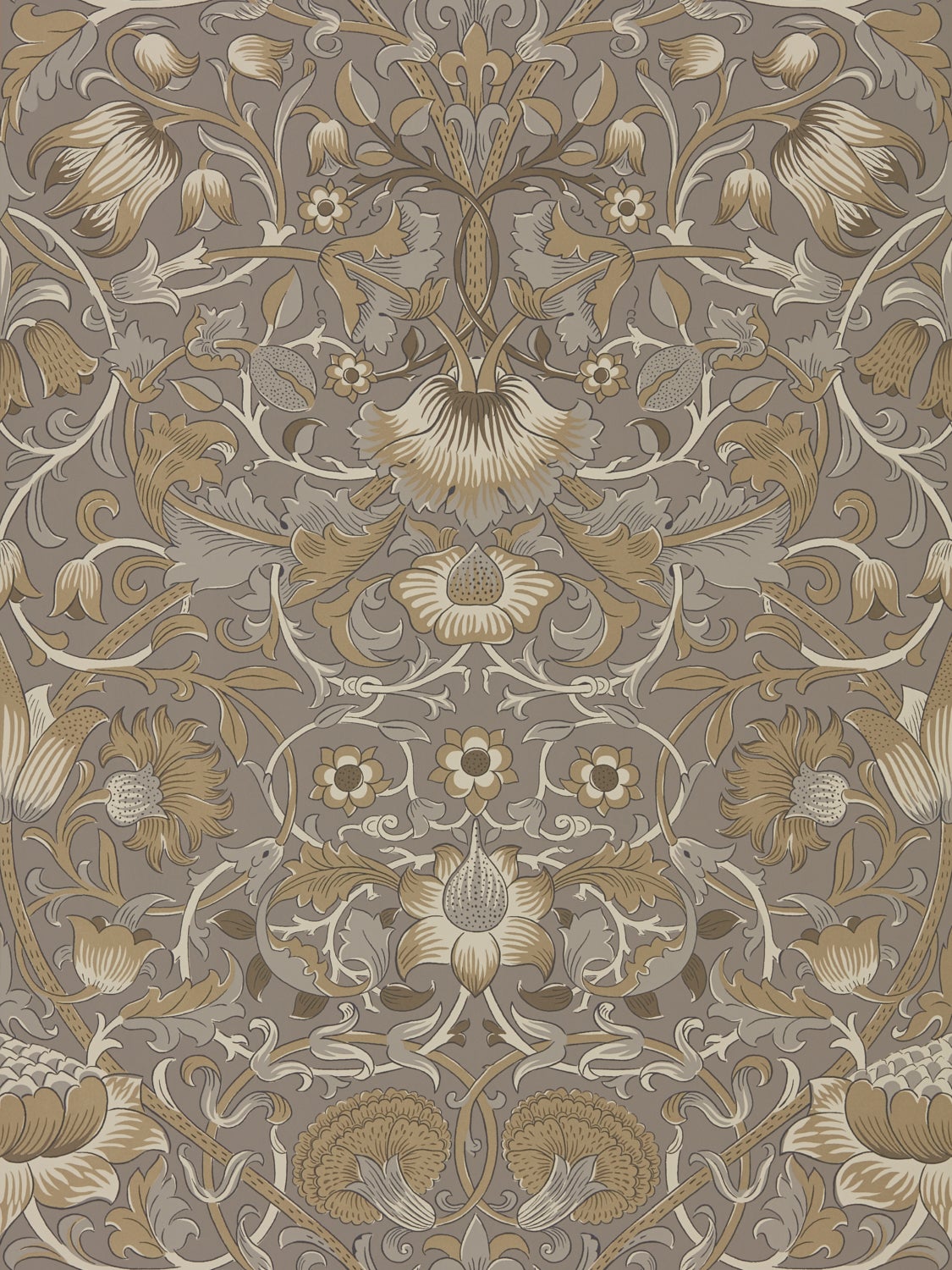 Morris & Co - Pure Lodden Taupe/Gold Morris Pure Wallpapers