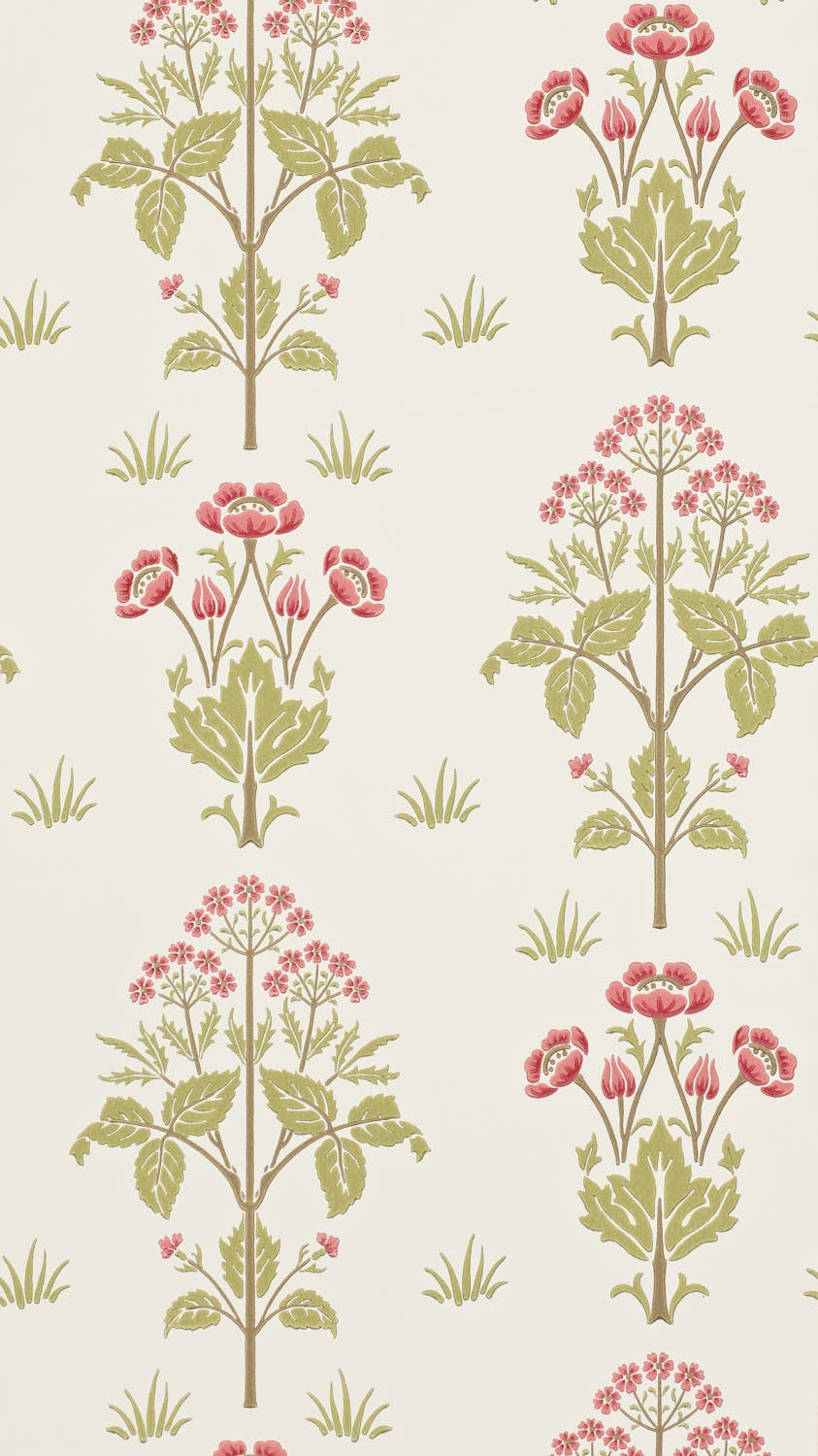 Morris & Co - Meadow Sweet Rose/Olive Morris and Friends Wallpa